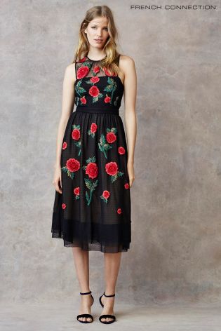French Connection Black Poppy Sparkle Dress